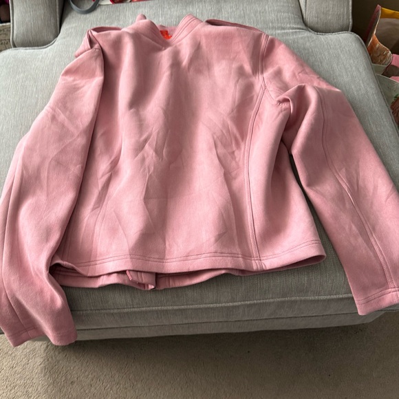 Pink faux suede moto jacket - Picture 2 of 4